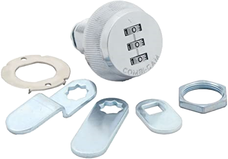 FJM Security - 3-dial Combination Cam Lock, Chrome #7850